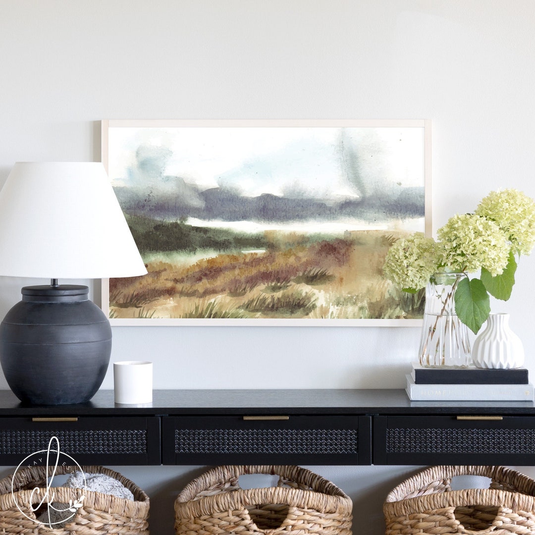 Meadow Landscape Art Framed Wall Art Living Room Wall - Etsy
