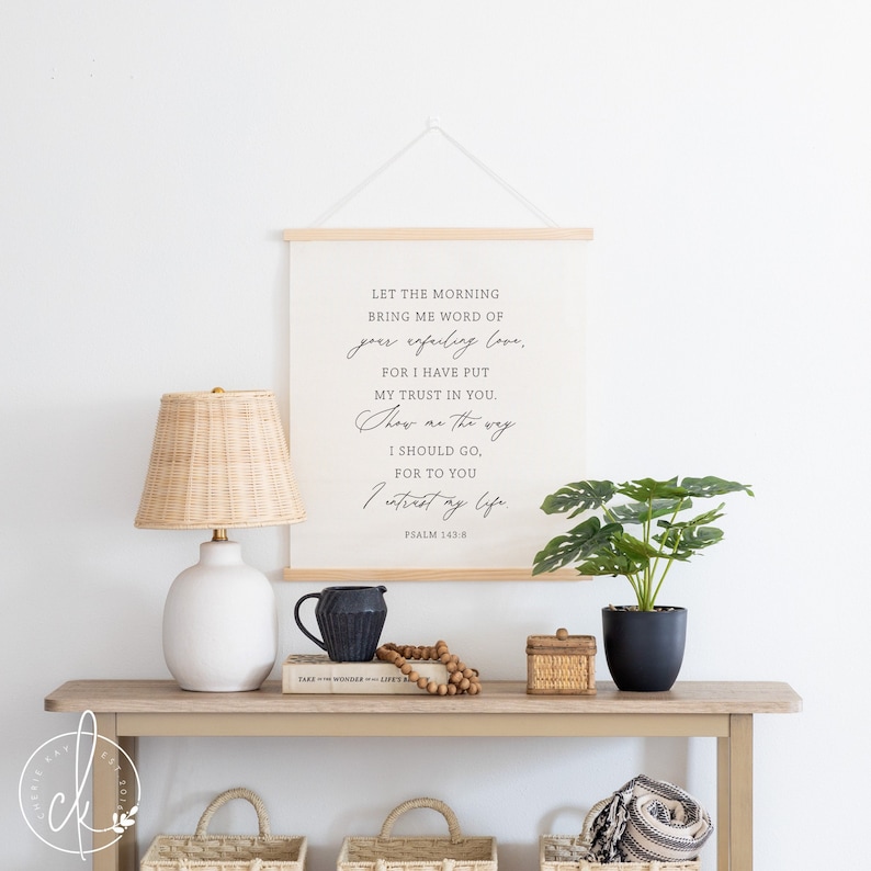 Let The Morning Bring Me Word | Psalm 143:8 | Wall Hanging | Scripture Verse | Boho Wall Decor