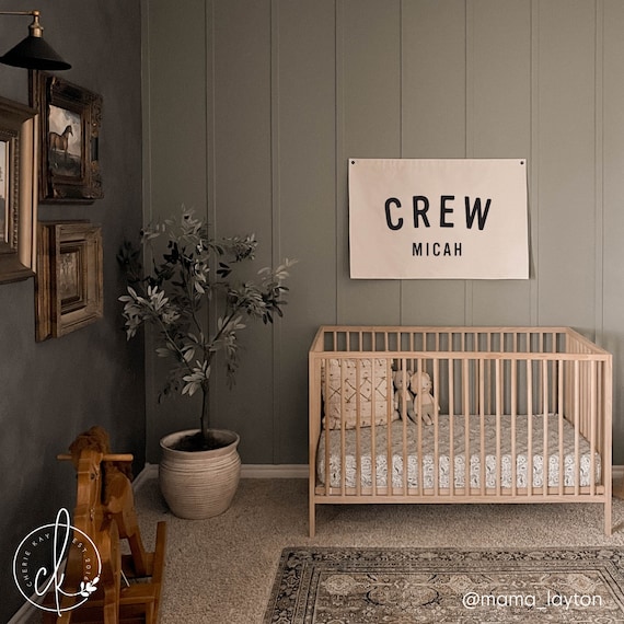 Nursery Name Sign | Personalized Canvas Flag | Custom Baby Banner | D5