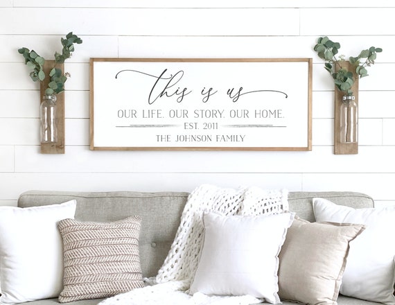 family name sign | this is us sign | last name sign | family wall art | above couch decor