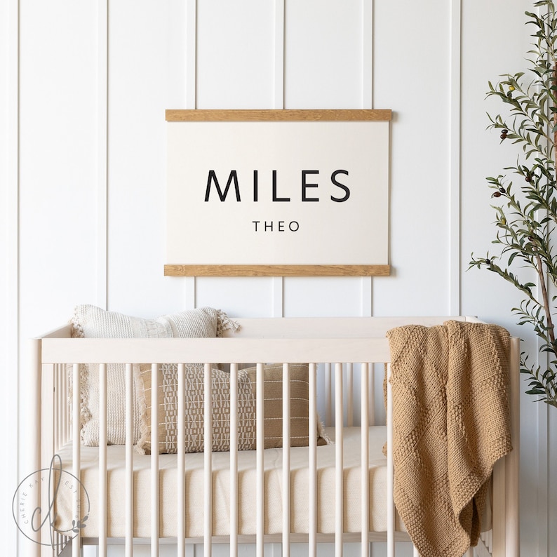 Custom Baby Name | Canvas Tapestry | Personalized Nursery Decor | Baby Gift | Nursery Name Sign