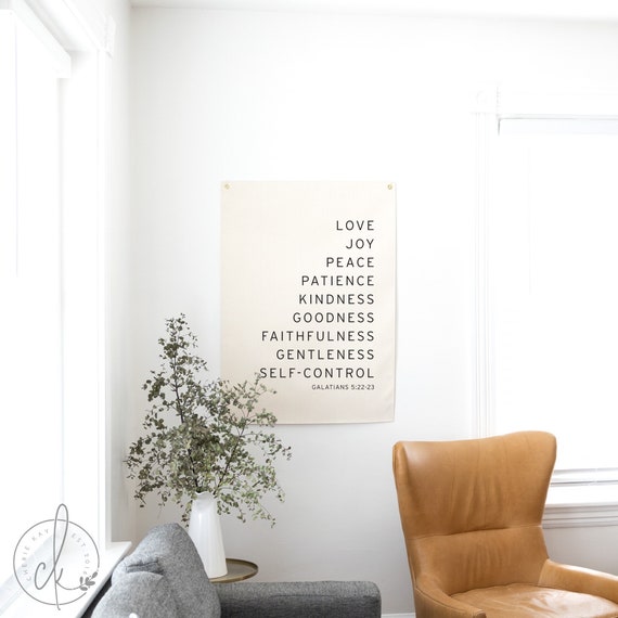 Love Joy Peace Scripture Flag | Verse Wall Decor