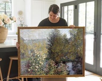 Monet Garden Painting | Corner of the Garden at Montgeron | Gold Framed Wall Art | N154