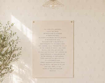 Psalm 23 Canvas Flag | The Lord is My Shepherd | Christian Wall Art