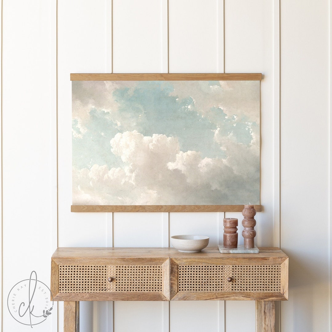 Cloud Painting Canvas Tapestry Sky Painting Entryway Decor Fabric Wall