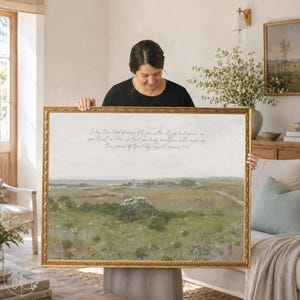 Bible Verse Wall Decor | Large Framed Christian Landscape Art | N38