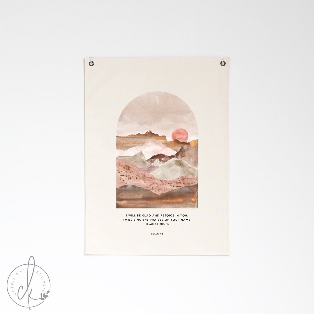 I Will Be Glad and Rejoice | Canvas Flag | Living Room Decor | Bible ...