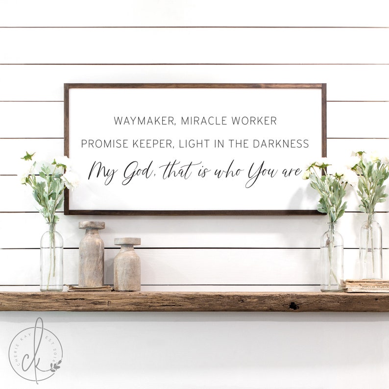 Waymaker sign | living room wall decor | waymaker, miracle worker sign | wood sign | worship song sign