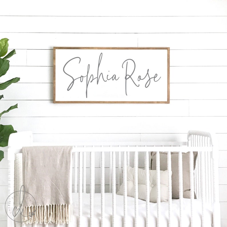 name sign for nursery | girl name sign | nursery room decor | baby shower gift | wood framed sign | D1 