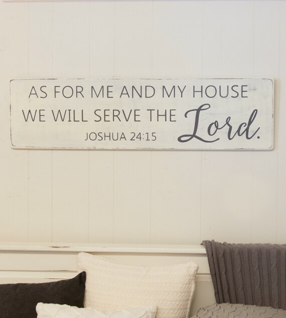 As For Me And My House Sign Joshua 24 Scripture Wall Art Image 0