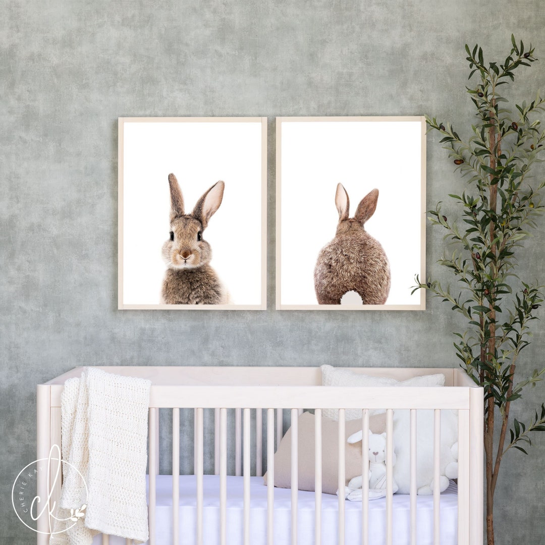 Bunny Nursery Framed Wall Art Nursery Wall Decor Wall Etsy