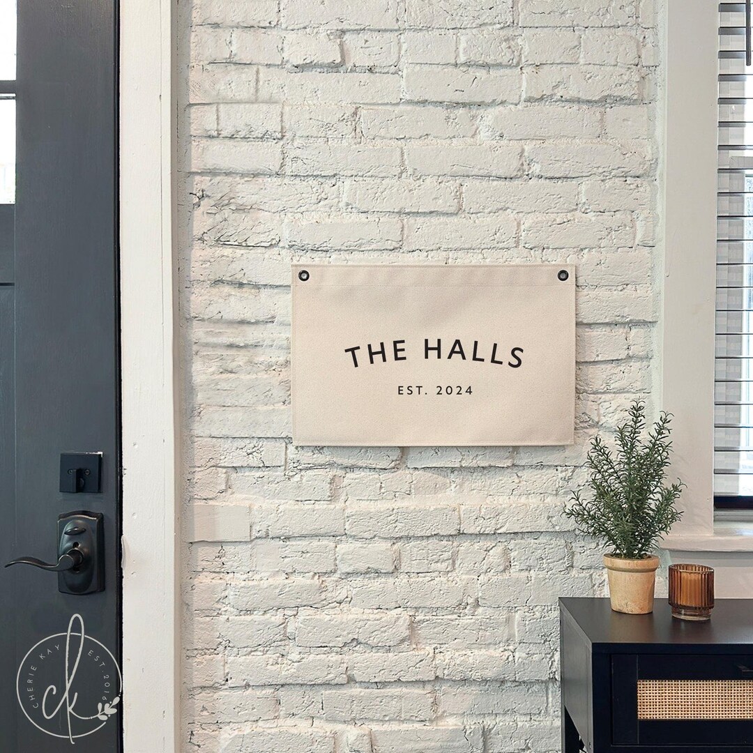 Custom Family Last Name Sign | Personalized Canvas Banner With ...