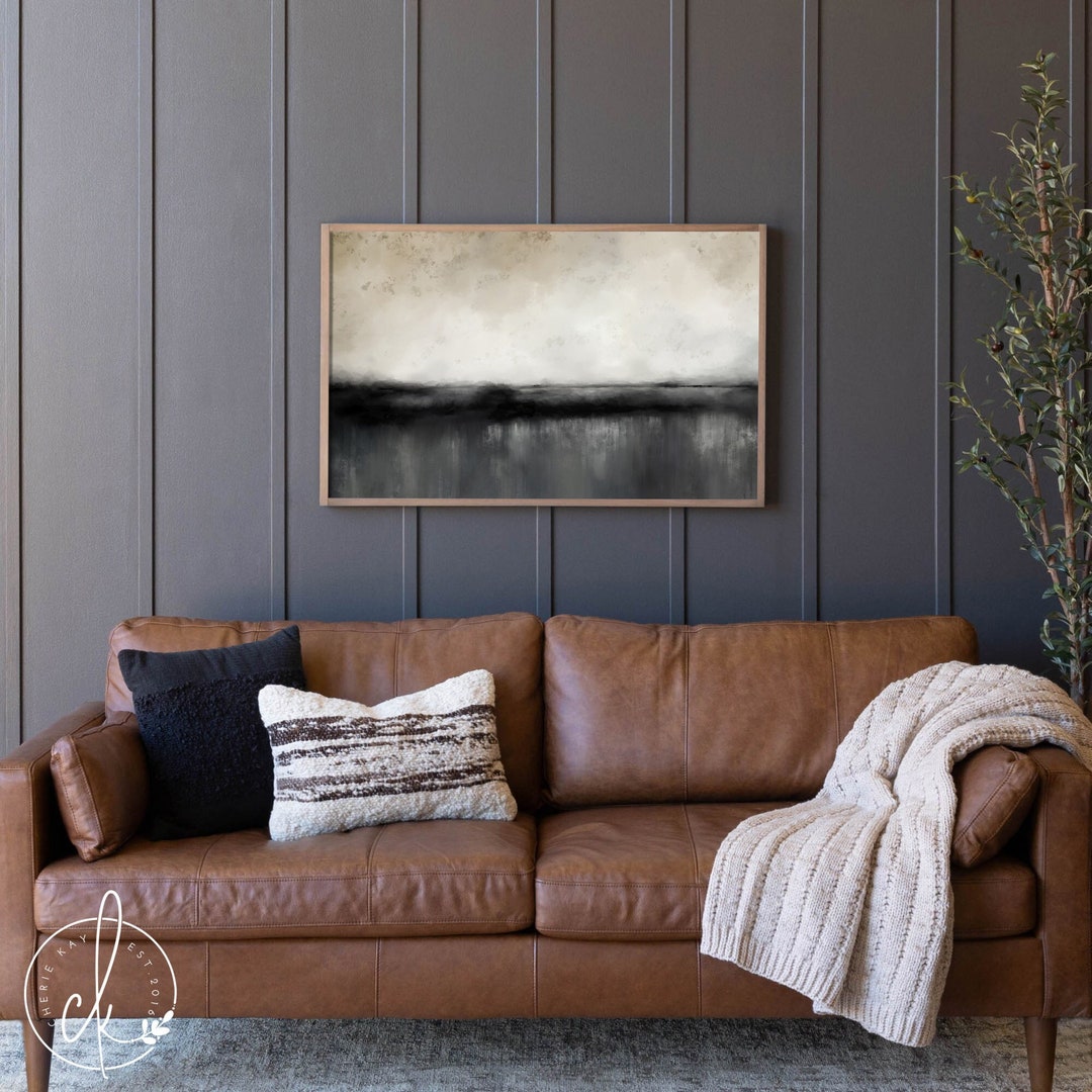 Abstract Horizon Framed Wall Art Bedroom Wall Decor Wood - Etsy