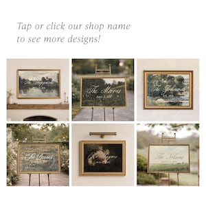 Wedding Last Name Sign | Gold Framed Personalized Wildflower Landscape | N156 image 14