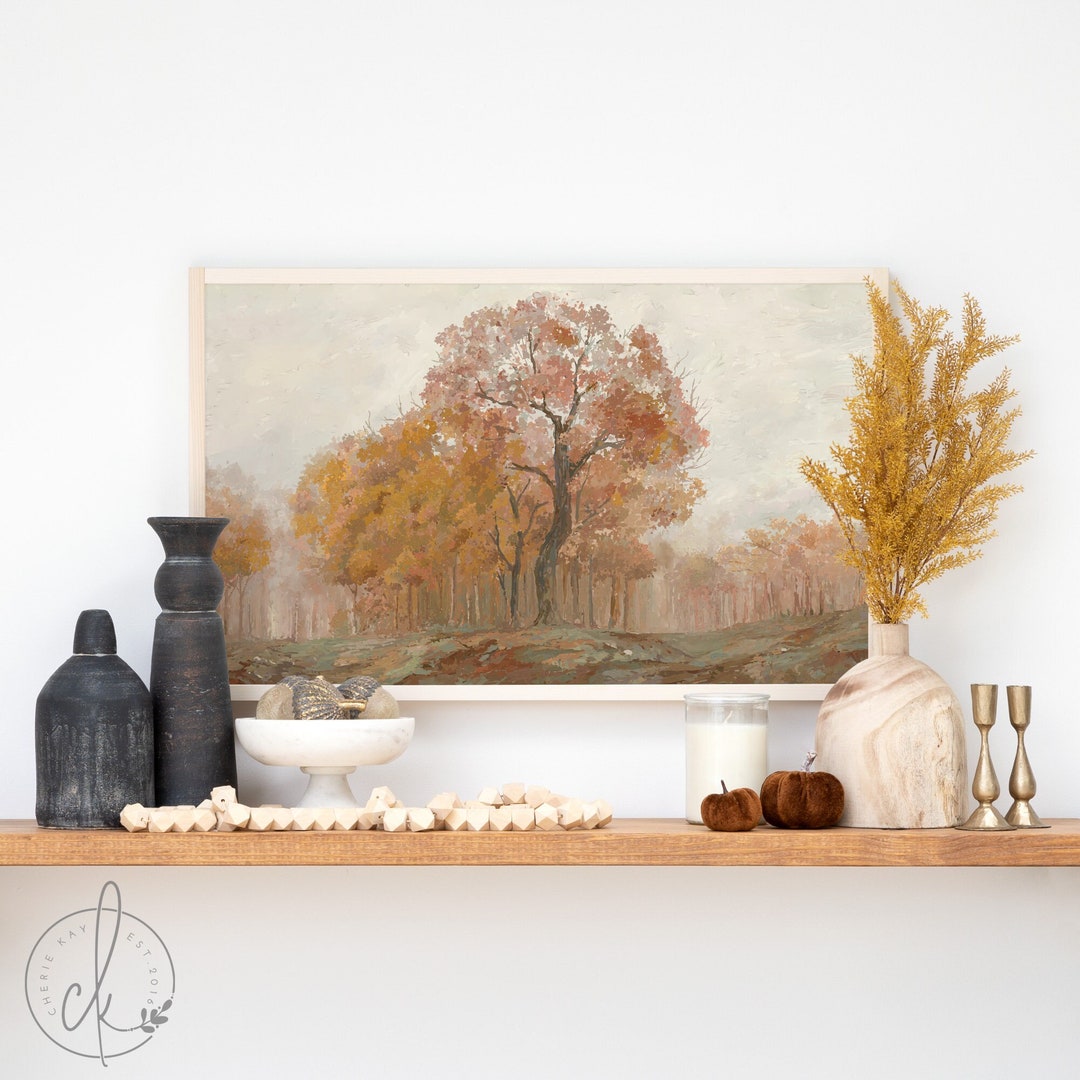 Fall Landscape | Wood Sign | Autumn Decor | Fall Trees Wall Art ...
