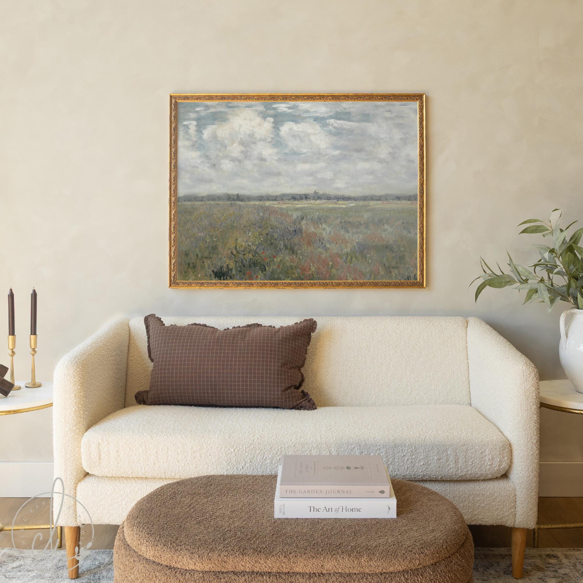 Wildflower Field Wall Art | Framed Landscape Painting | Large Nature ...