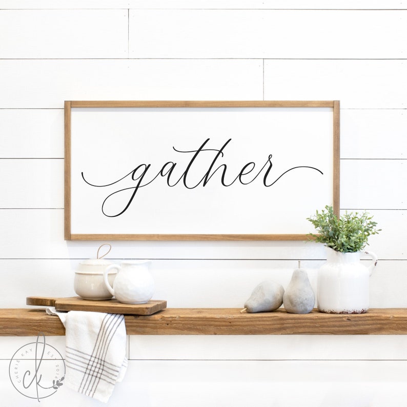 gather sign | dining room sign | large gather sign | dining room wall decor | farmhouse wall decor