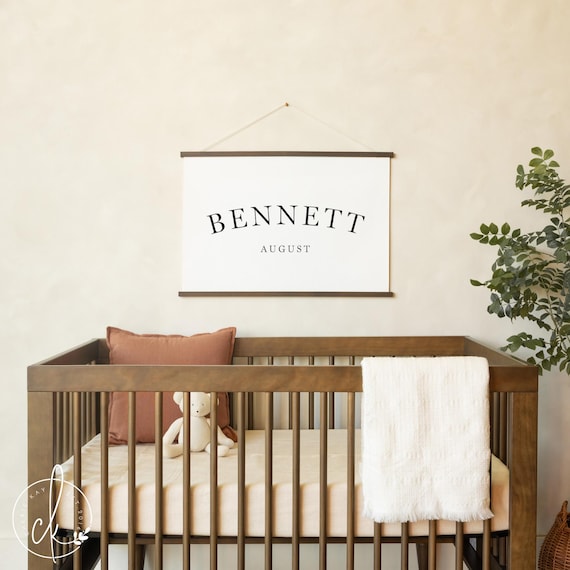 Newborn Name Sign | Custom Baby Name Wall Hanging | Personalized Nursery Decor | 60