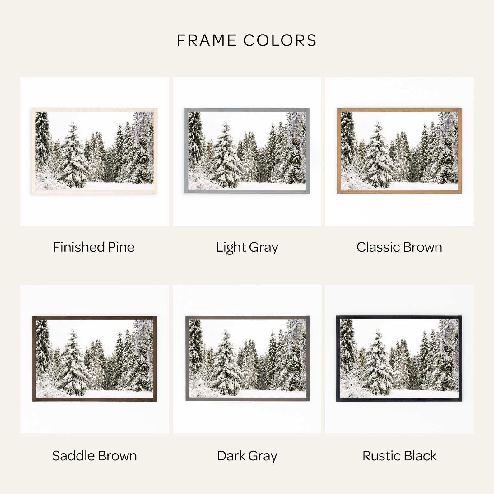 Winter Landscape Framed Wall Art Living Room Wall Decor Christmas Wall