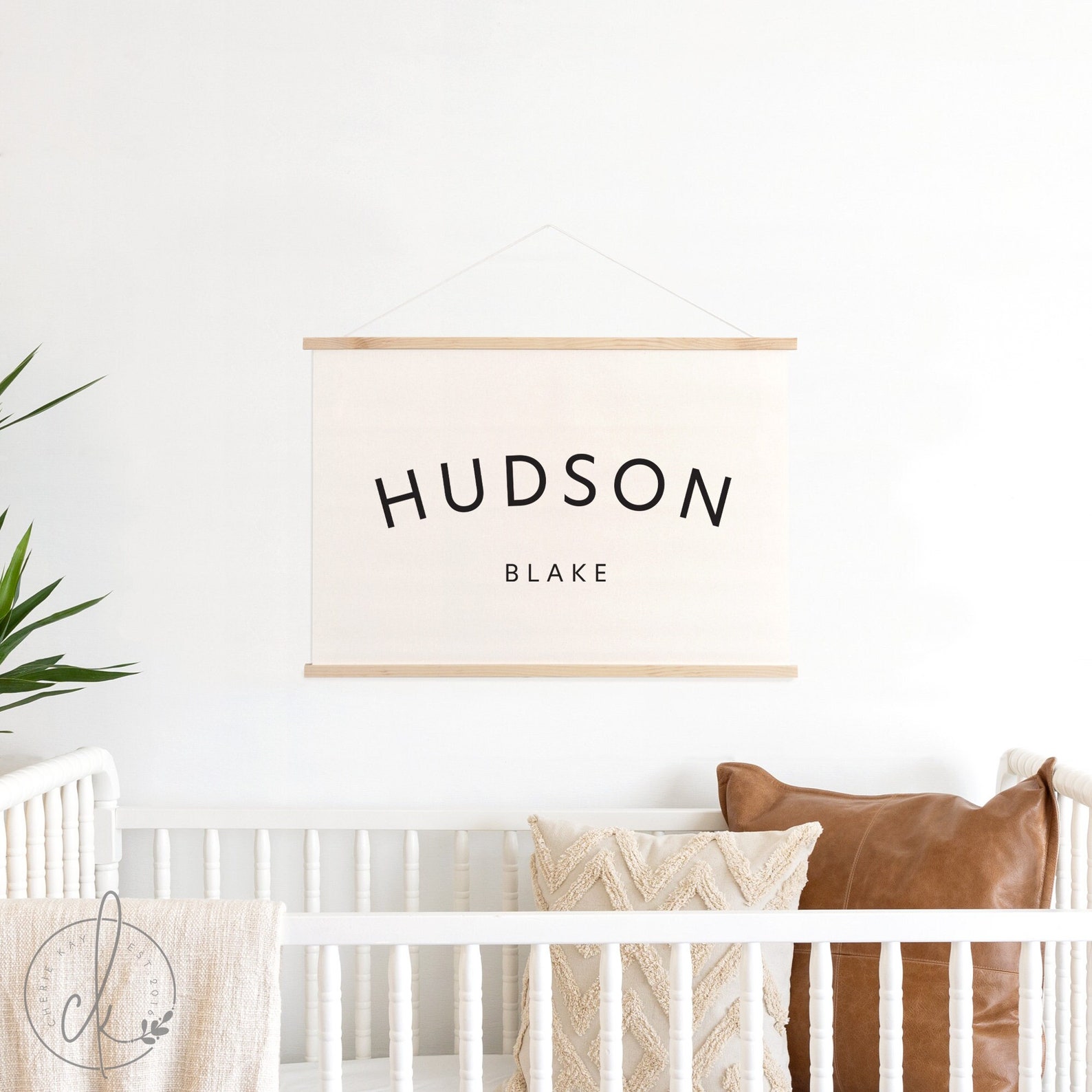 Custom Baby Name Wall Hanging Canvas Art Personalized Etsy