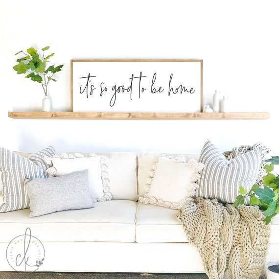 wall decor | it's so good to be home sign | wood framed sign | home decor | wall art | farmhouse sign | farmhouse decor | D1