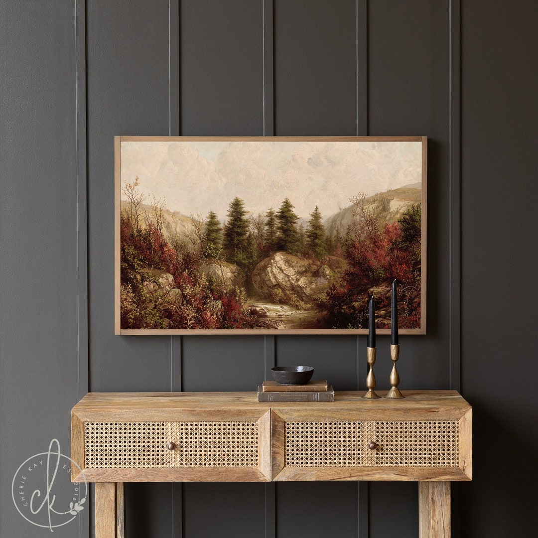 Autumn Landscape Art | Fall Living Room Decor | Framed Wall Art | Fall ...