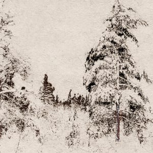 Winter Wall Art | Framed Snowy Landscape | Gold Frame Holiday Decor | N222 image 4