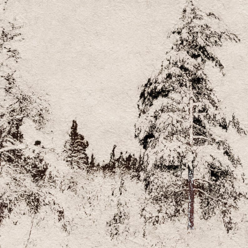 Winter Wall Art | Framed Snowy Landscape | Gold Frame Holiday Decor | N222 image 4