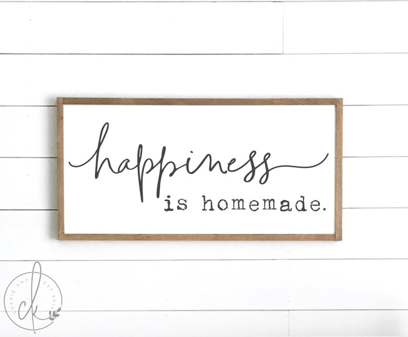 Kitchen sign happiness is homemade sign wood sign Etsy