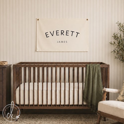Drapeau prénom bébé | drapeau en toile | signe de nom de pépinière | bannière personnalisée | décoration bohème pour chambre d'enfant | J2