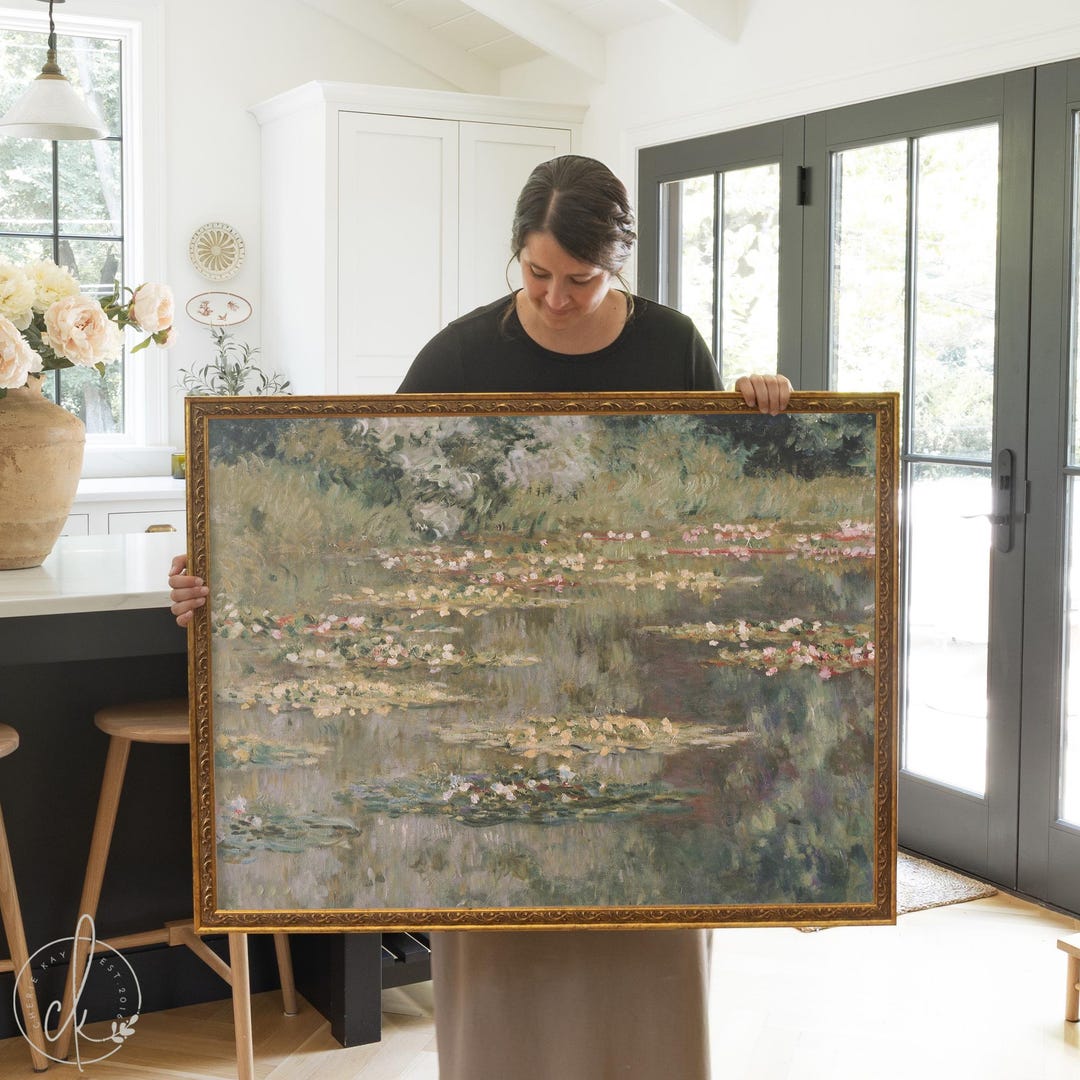 Monet Water Lilies Print | Gold Framed Impressionist Art | Lily Pond ...