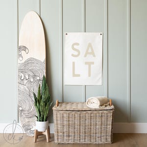 Minimalist Salt Beach Sign | Surf & Ocean-Inspired Coastal Wall Art | Modern Beach Home Accent | Coastal Gift for Sea Lovers | 54