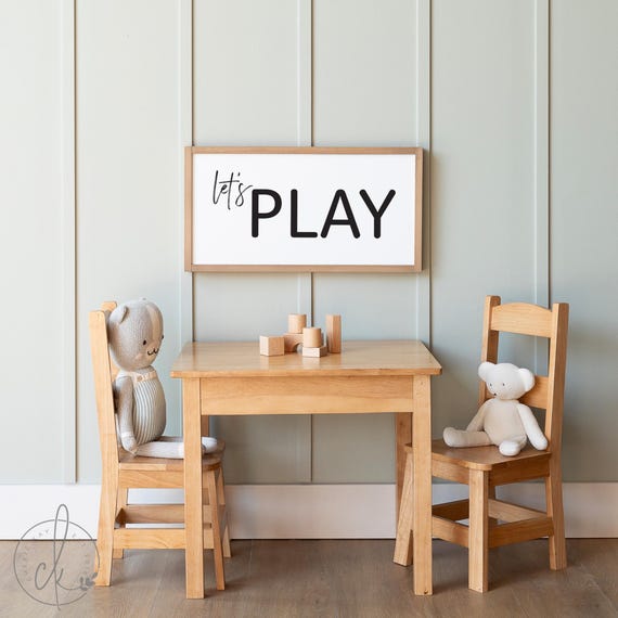 Let's play sign | playroom sign | kids room decor | kids playroom sign | playroom wall decor | play room decor
