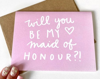 Will You Be My Maid of Honour Card - Maid of Honour Proposal Card - Engagement Card