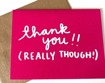 Thank You Card - Friend Thank You Card - Coworker Thank You Card - Teacher Card - Friend Card - Pink Thank You Card