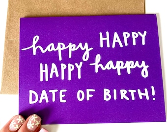 Birthday Card - Fun Colourful Birthday Card - Funny Birthday Card - Purple Birthday Card