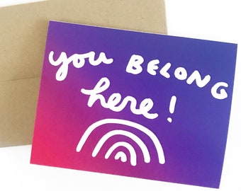 You Belong Here Card - Bisexual Pride Card - LGBTQ Pride Card