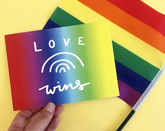 Love Wins 5 x 7 Art Print - LGBT Art Print - Pride Art Print