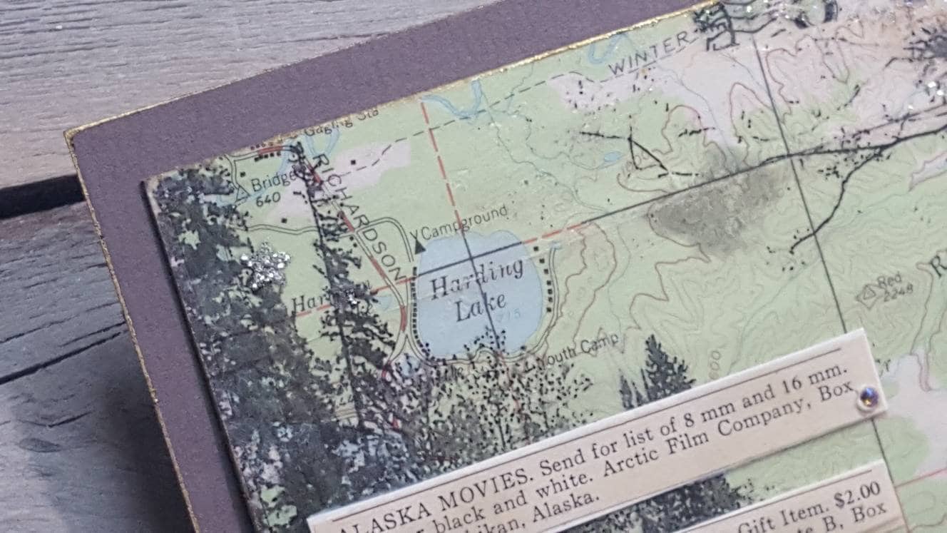 Collage Small Alaska Mixed Media Vintage Magazine Art Map Collage Alaskana  Collage Art 5 X 5 Tiny Collage River Photo Art - Etsy