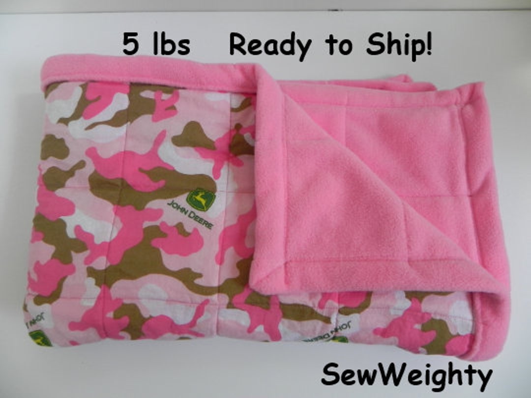 John Deere Girl Print Weighted Sensory Child Blanket / Girl Camouflage