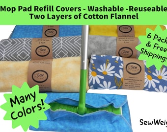 Almohadillas lavables para trapeador / Almohadillas reutilizables para trapeador / Repuestos de almohadillas para trapeador estilo Swiffer / Ecológicas / Almohadillas para polvo / Almohadillas para trapeador seco / Envío gratis / Juego de 6