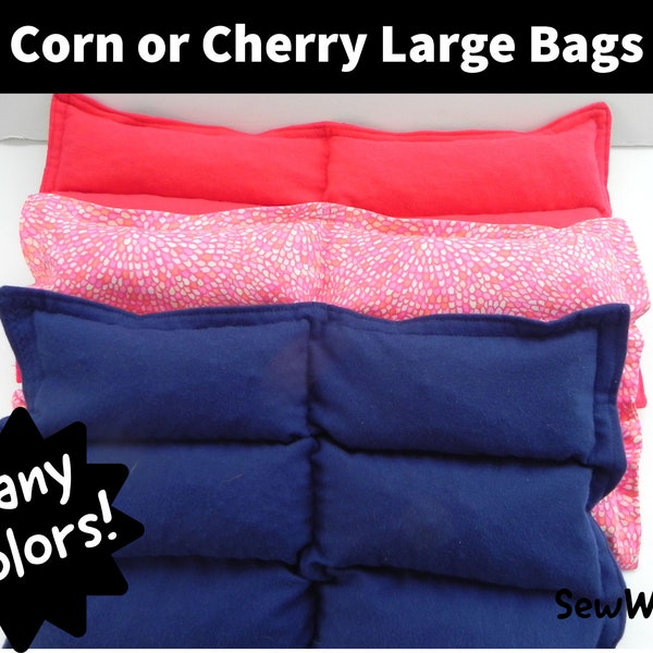 Corn Bag / Cherry Pit Bag / Microwavable Heating Pack / Large / Bed Warmer / Cold Pack / Corn Bag Heating Pad / Cherry Pit Heating Pad