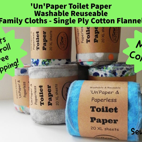 Washable Reusable Paperless Toilet Paper / Toilet Unpaper / Flannel Family Cloth / Baby Wipe / Washable Cloth Wipe / Reusable Cloth Towel