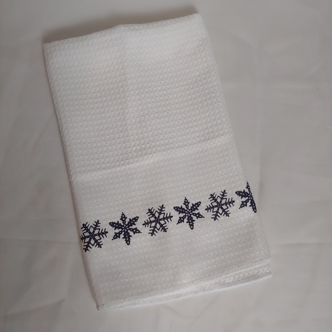 Pyrex Snowflake Pattern Waffle Weave Dishtowel, Pyrex Towel, Kitchen ...
