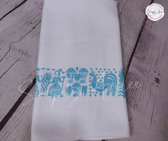 Amish Butterprint Pyrex Kitchen Towel, Waffle Weave Dish Towel