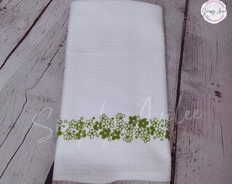 Pyrex Pattern Crazy Daisy, Spring Blossom, Waffle Weave Dishtowel, Pyrex towel, kitchen towels, Crazy Daisy Spring Blossom, vintage décor