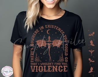 Book Tee, Fourth Wing Quote Shirt, Xaden Riorson Design, Rose Gold Metallic Print, Front and Back, Dragons & Fantasy