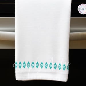 Pyrex Atomic Eyes Pattern Waffle Weave Dishtowel, Pyrex Towel, kitchen towels, custom Pyrex towels, Atomic Eyes, Vintage Kitchen Décor