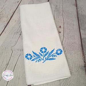 Corningware Cornflower Blue, Waffle Weave Dishtowel - vintage décor image 3