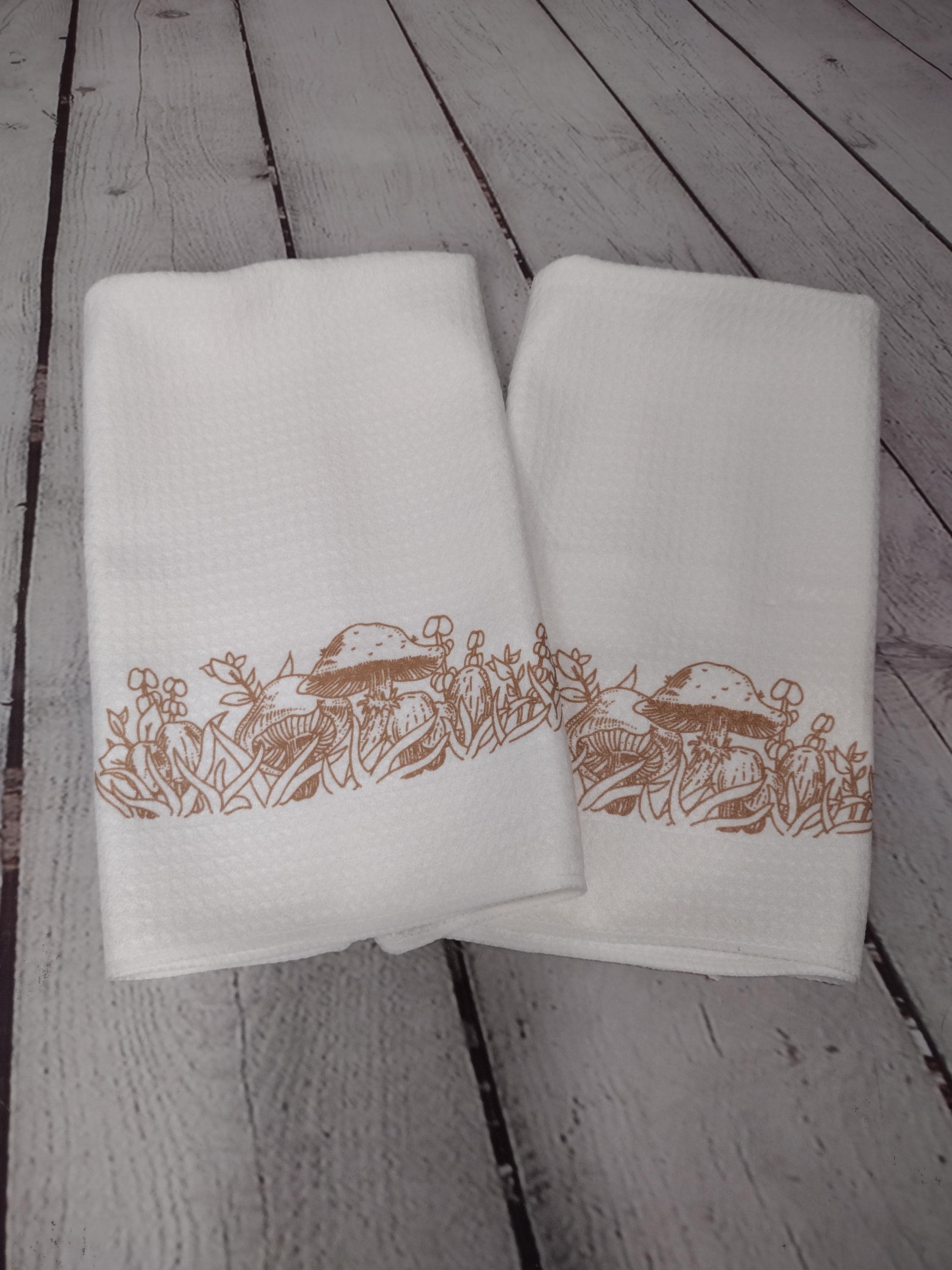 Pyrex Forest Fancies Pattern Waffle Weave Dishtowel, Pyrex Towel, kitchen towels, custom Pyrex towels, Forest Fancies